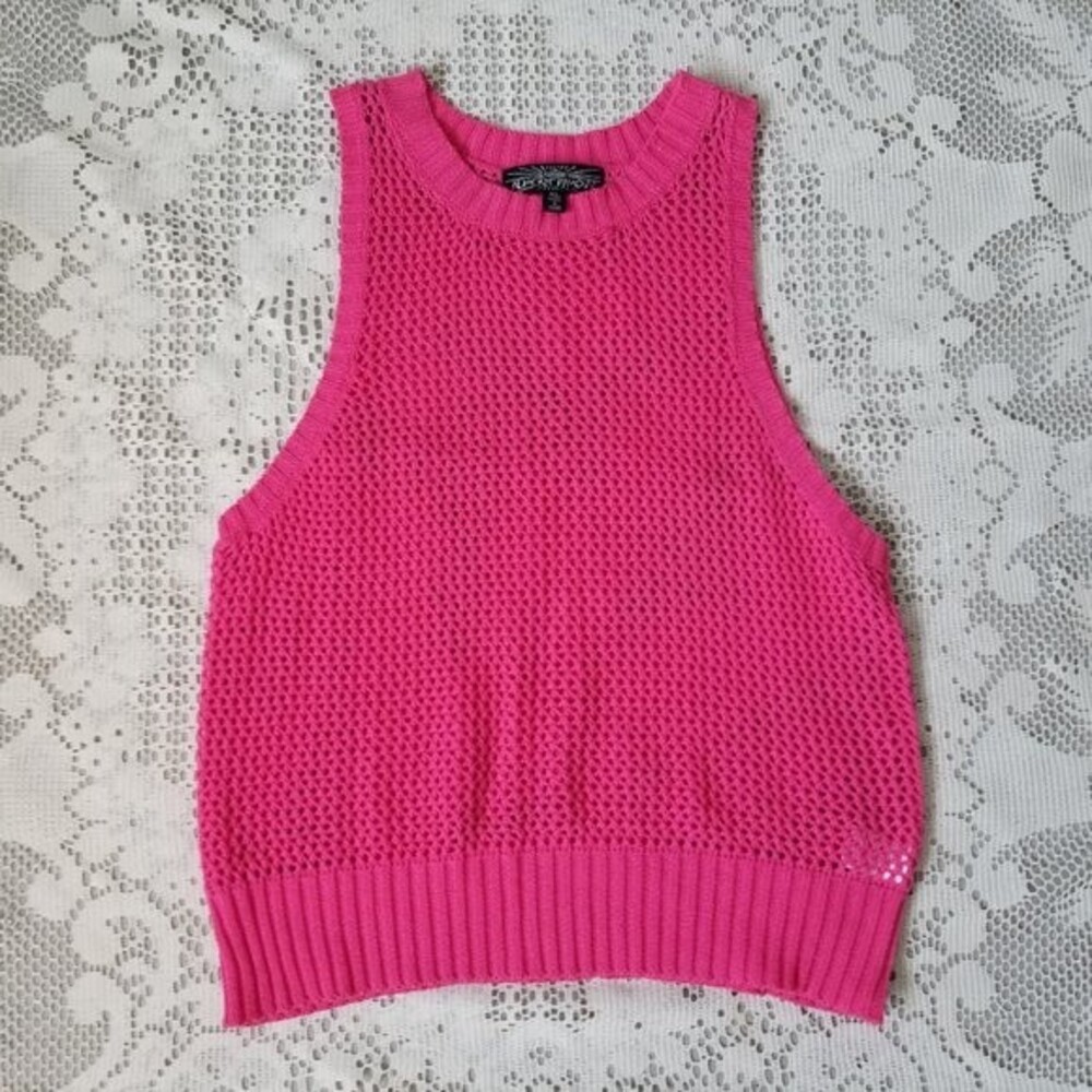❤️3/$12. Almost Famous Pink Boho Sweater Vest XL